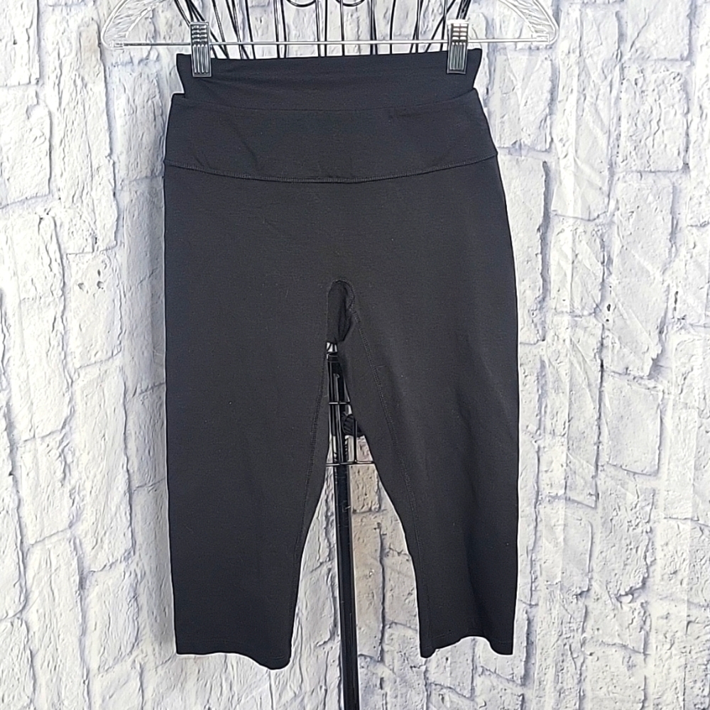 SPANX Black Double Layer Waistband Cropped‎ Shaper Leggings Small